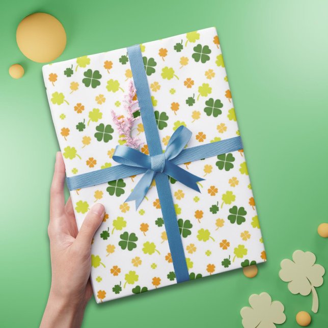 Papier Cadeau Clochers Shamrock irlandais (Créateur téléchargé)