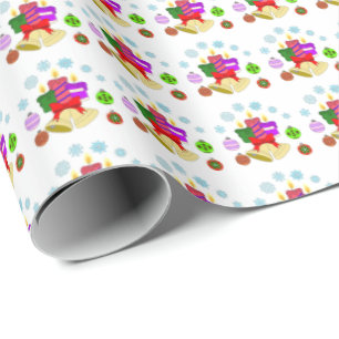 Papier Cadeau Cloches, Baubles et bougies Enveloppement du papie
