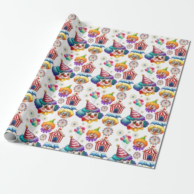 Papier Cadeau Clowns Joyeux  (Déroulé)