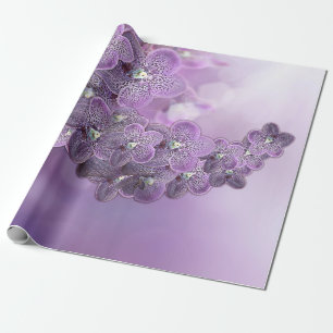Papier Cadeau Clutch d'orchidées violettes florissantes