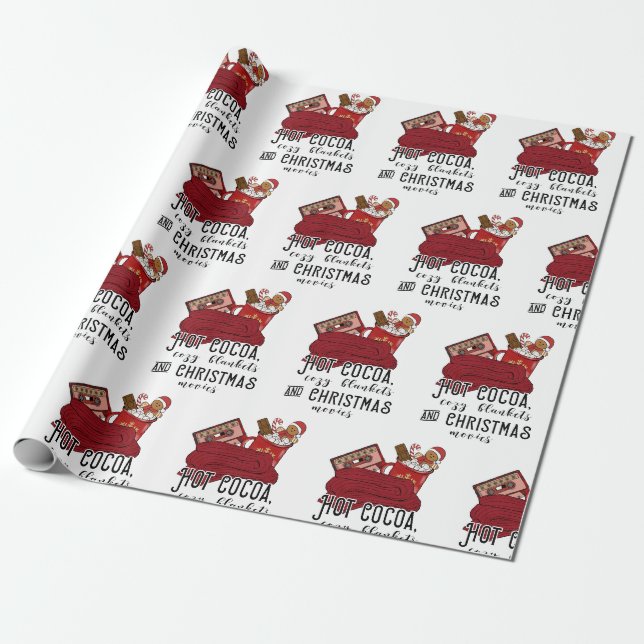 Papier Cadeau Coca Chaud Couvertures Cosy Et Films De Noël Migno (Déroulé)