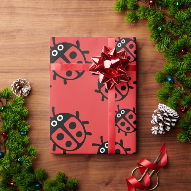 Papier Cadeau coccinelle et coccinelle (Cadeau de vacances)