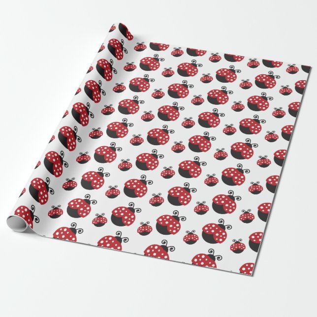 Papier Cadeau Coccinelle rouge (Déroulé)
