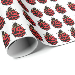 Papier Cadeau Coccinelle Rouge Noir Insecte Coccinelle
