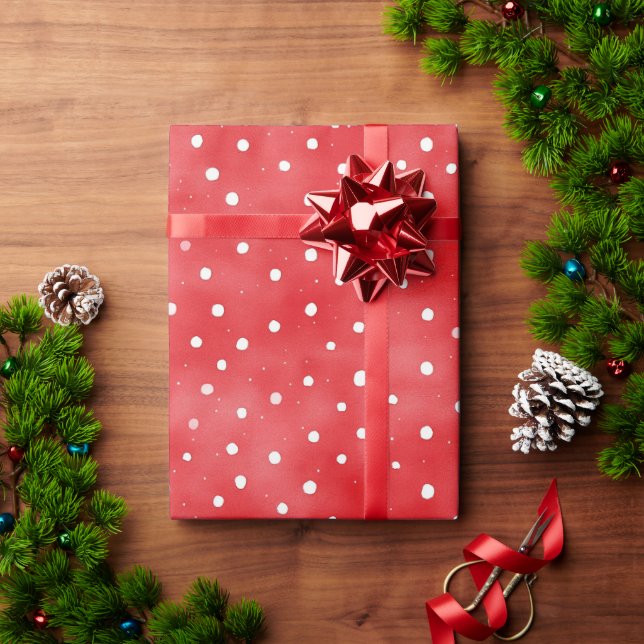 Papier Cadeau Coccinelle Rouge Points Blancs Anniversaire (Cadeau de vacances)