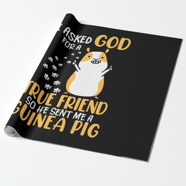 Papier Cadeau Cochon d'Inde est un vrai ami (Déroulé)
