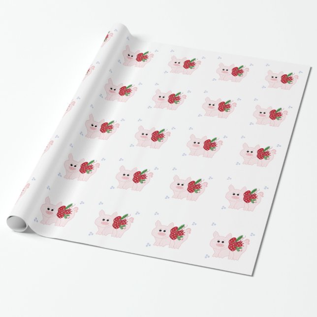 Papier Cadeau Cochonnet de fête (Déroulé)