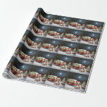 Papier Cadeau Cocker d'hiver Spaniel Caravan Christmas Adventure<br><div class="desc">Laissez-vous tenter par la magie d'une nuit d'hiver enneigée alors qu'une caravane glisse gracieusement à travers le paysage illuminé par la lune. La beauté sereine de la neige scintillante et l'éclat enchanteur de la lune créent une scène captivante, promettant une aventure de Noël inoubliable remplie de chaleur, de joie et...</div>