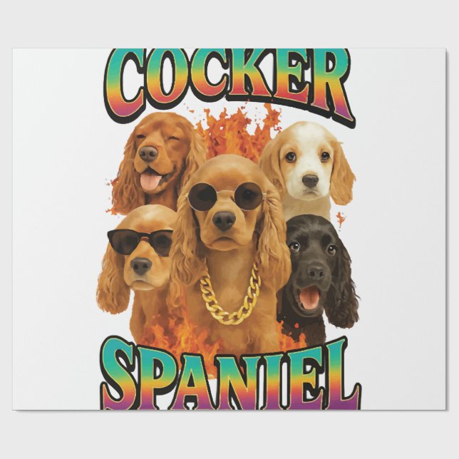 Papier Cadeau Cocker Spaniel  (Plat)