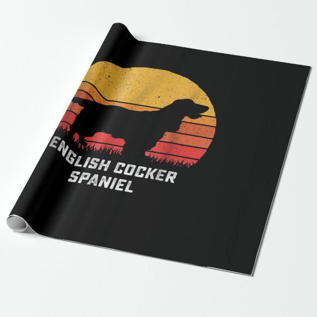 Papier Cadeau Cocker Spaniel| Espagnol Cocker anglais Vintage (Déroulé)