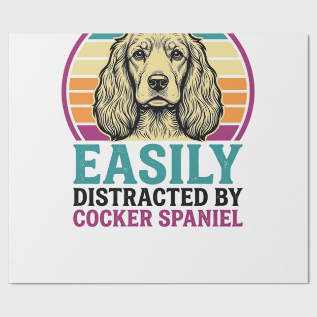 Papier Cadeau Cocker Spaniel Facilement Distrait Vintage Chemise (Plat)