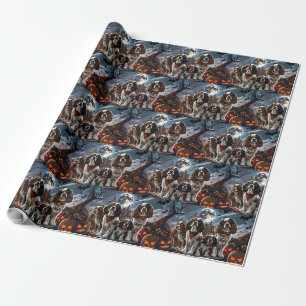 Papier Cadeau Cocker Spaniel Halloween Épouvantable