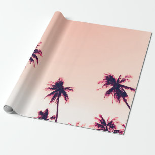 Papier Cadeau Cocotiers de palmiers tropicaux au coucher du sole
