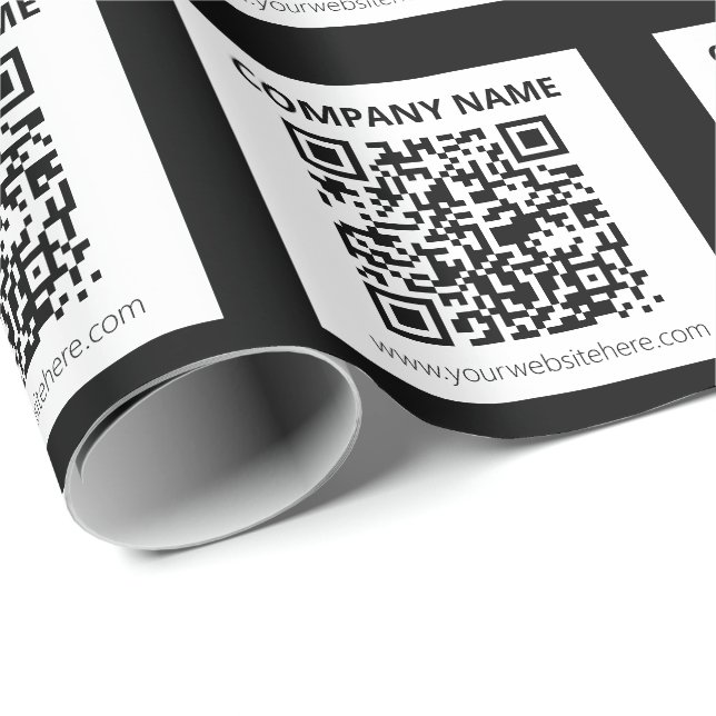 Papier Cadeau Code QR modifiable et conception simple personnali (Coin rond)
