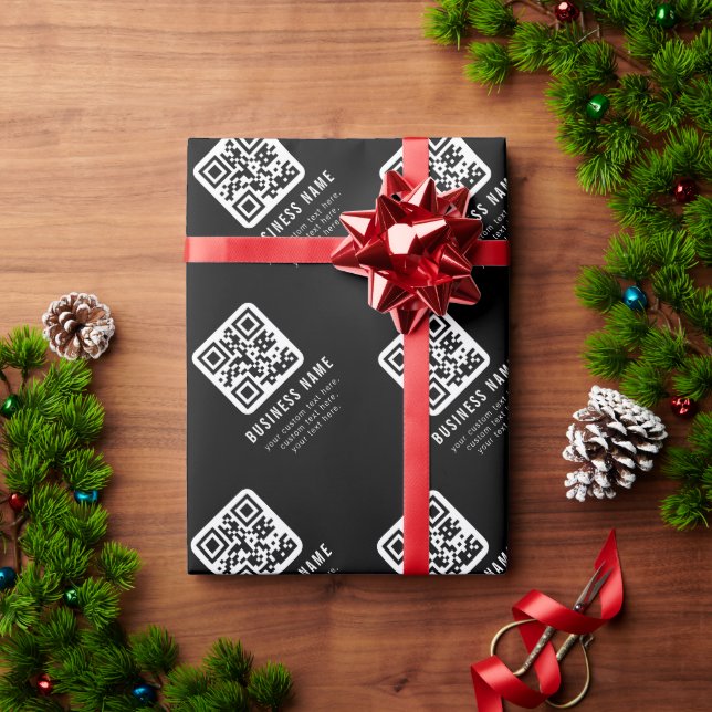 Papier Cadeau Code QR personnalisable & Conception de texte modi (Cadeau de vacances)