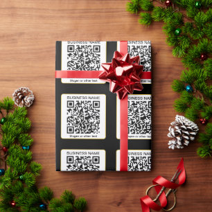 Papier Cadeau Code QR scannable modifiable + Nom de votre entrep