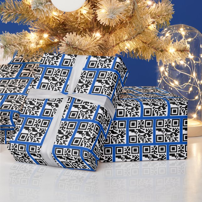 Papier Cadeau Codes QR coquins ou Nice sur Bleu (Vacances)