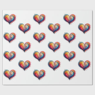 Papier Cadeau Coeur Abstrait
