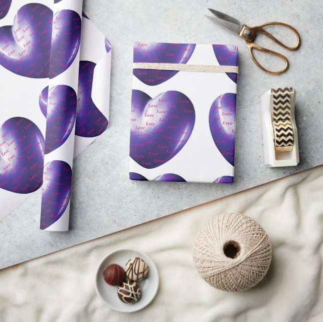 Papier Cadeau Coeur Améthyste Rempli D'Amour (Artisanat)