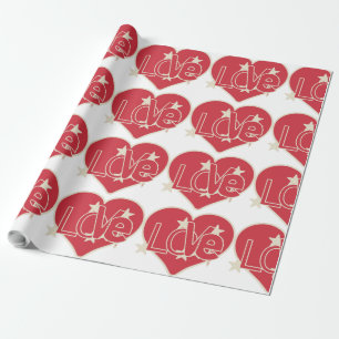 PAPIER CADEAU COEUR AMOUR