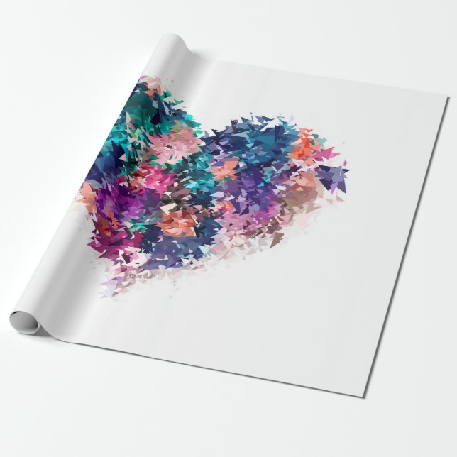 Papier Cadeau Coeur, amour, polygonale (Déroulé)