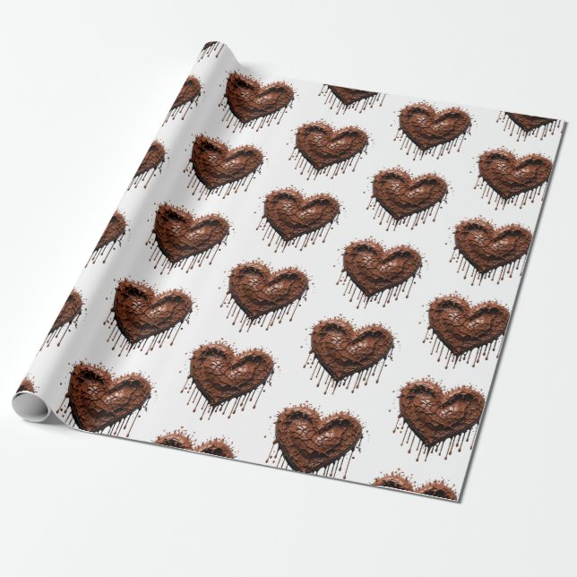Papier Cadeau Coeur chocolat Valentine (Déroulé)