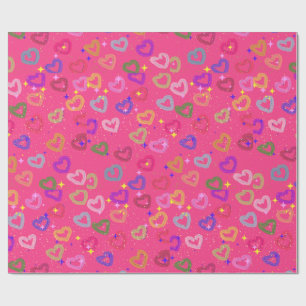 Papier Cadeau Cœur coloré mignon
