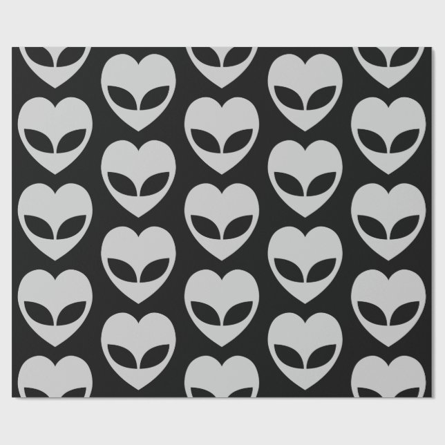 Papier Cadeau Coeur d'amour Alien (Plat)