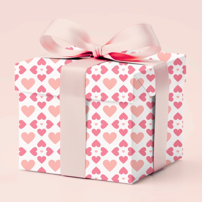 Papier Cadeau Coeur d'amour géométrique moderne rose floral (Créateur téléchargé)
