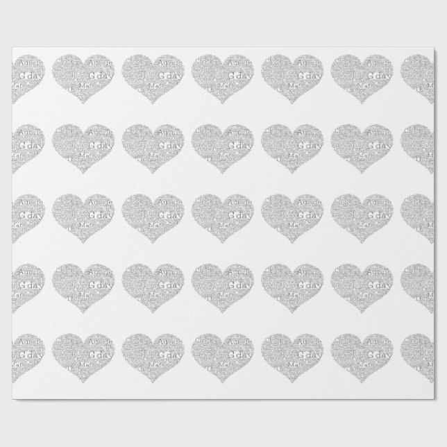 Papier Cadeau Coeur d'argot australien (Plat)