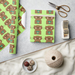 Papier Cadeau Coeur de loutre
