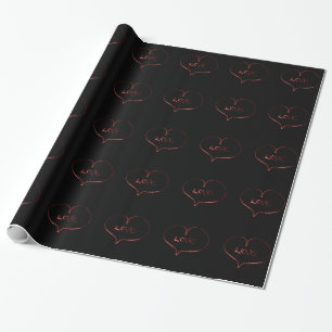 Papier Cadeau Coeur de peinture légère