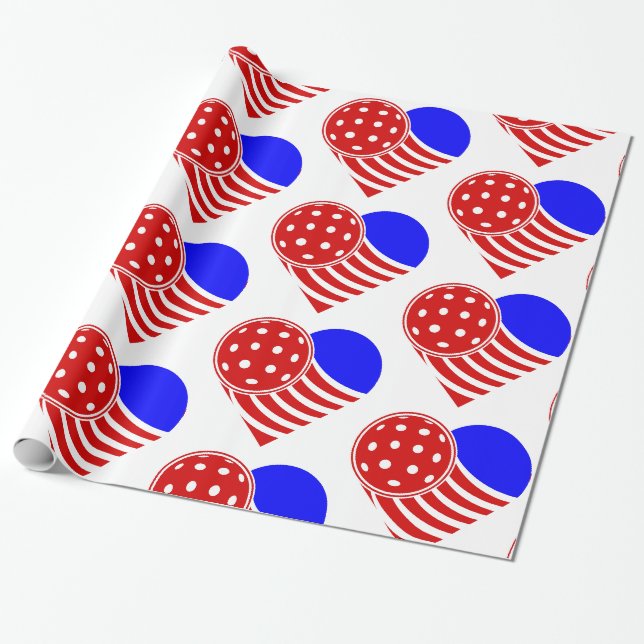 Papier Cadeau coeur du pickball d'amour (Déroulé)