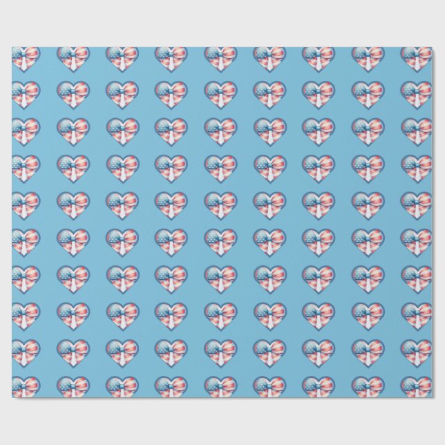 Papier Cadeau Coeur patriotique (Plat)