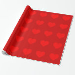 Papier Cadeau Coeur rouge<br><div class="desc">Motif de coeur. Couleur rouge. Conception mignonne.</div>