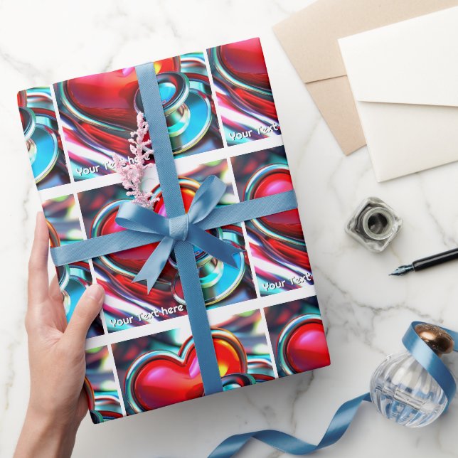 Papier Cadeau Coeur rouge et Chrome Stethoscope Soins de santé (Cadeaux)