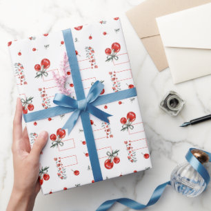 Papier Cadeau Coeur rouge Floral Cherry Sweet