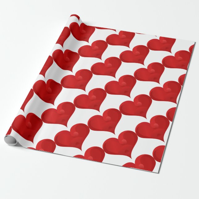 Papier Cadeau Coeur rouge pour la Saint-Valentin (Déroulé)