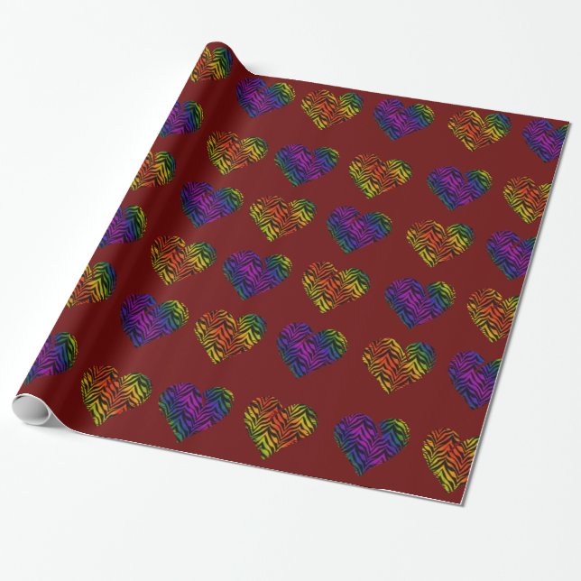 Papier Cadeau Coeur tigre 1 (Déroulé)
