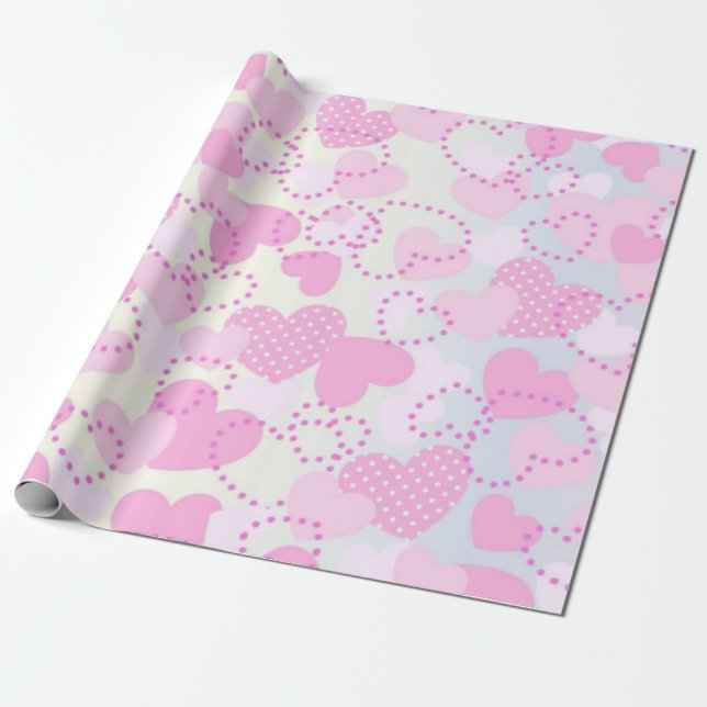 Papier Cadeau Coeurs (Déroulé)