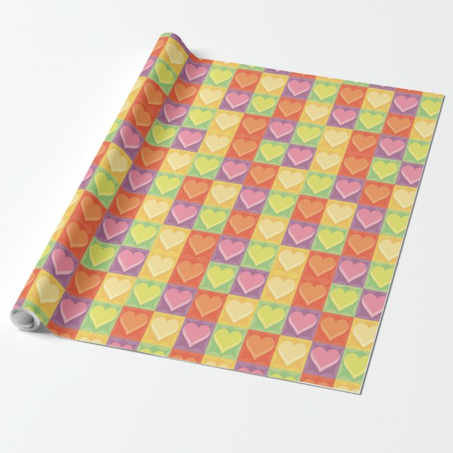 Papier Cadeau Coeurs (Déroulé)