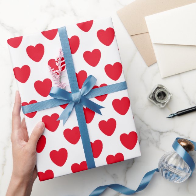 Papier Cadeau coeurs (Cadeaux)