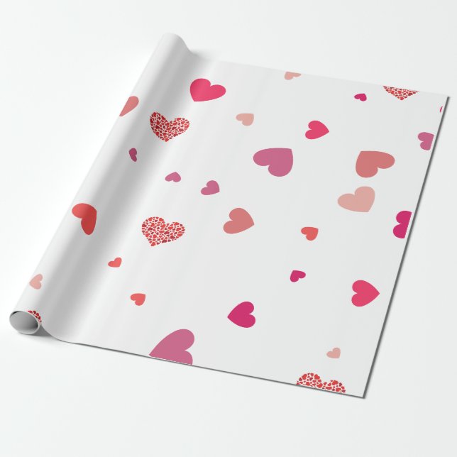 Papier Cadeau Coeurs - amour (Déroulé)