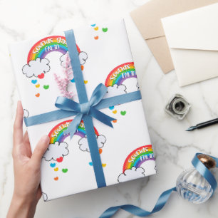 Papier Cadeau Coeurs Arc-en-ciel colorés Sons Gay Je suis dans