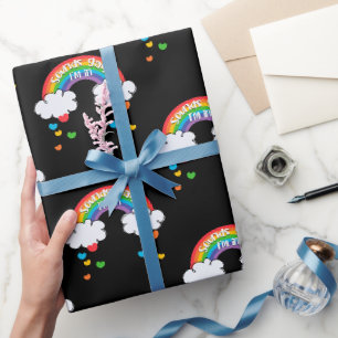 Papier Cadeau Coeurs Arc-en-ciel colorés Sons Gay Je suis dans