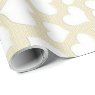 PAPIER CADEAU COEURS BLANCS