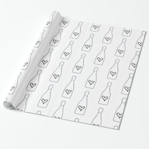 Papier Cadeau Coeurs champagne 21e anniversaire bachelorette