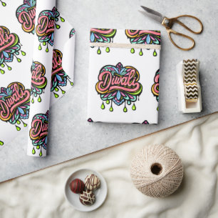 Papier Cadeau Cœurs colorés de Diwali