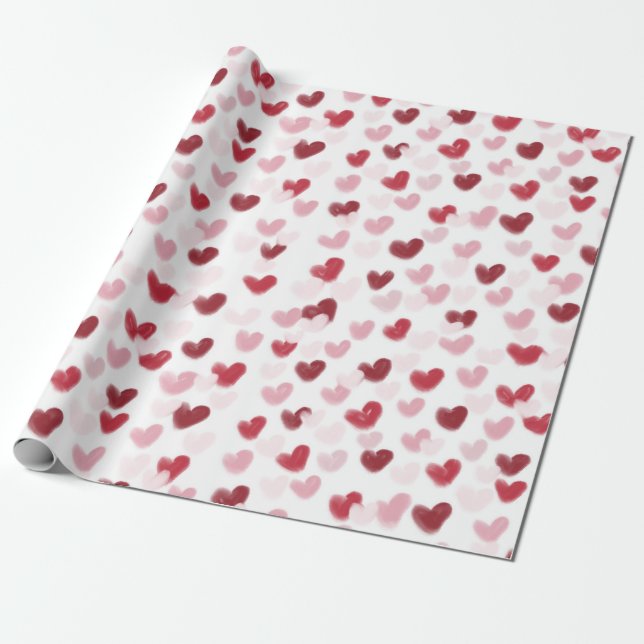 Papier Cadeau Cœurs d'amour (Déroulé)