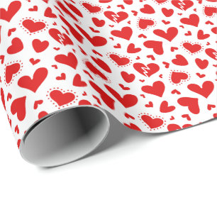 Papier Cadeau Cœurs d'amour